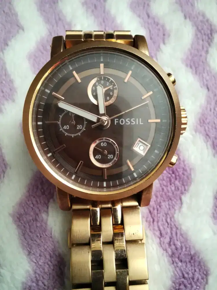 Jam tangan Fossil boyfriend rose gold