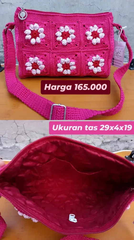 Tas rajut motif granny