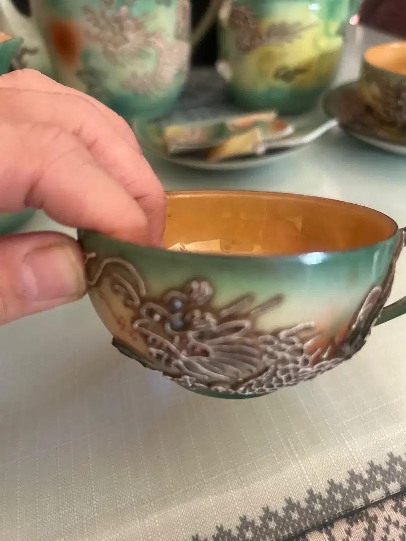 “set teh Dragonware Jepang antik