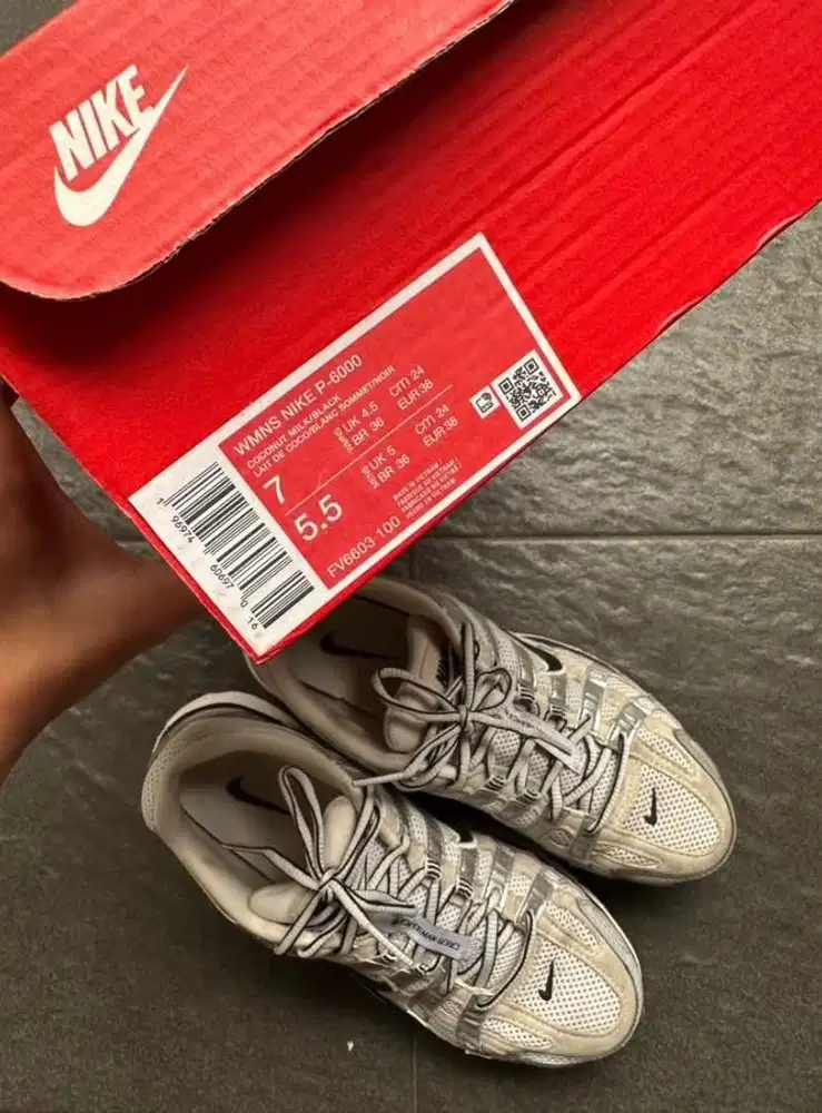Sepatu Nike WMNS P6000 Coconut Milk Black Size 38