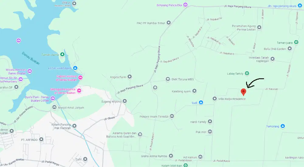 Disewakan Lahan 4 hektar di Okura, Rumbai Pesisir, Pekanbaru