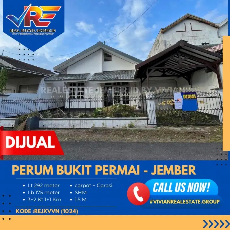 RUMAH LUAS BLOK DEPAN PERUM SUMBERSARI JEMBER