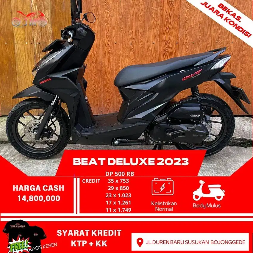 BEAT DELUXE 2023 LIKE NEW, CREDIT CUKUP DP 500 RB DIBANTU SAMPPAI ACC