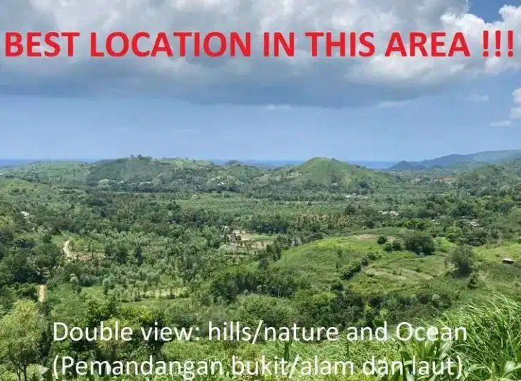 Tanah Semi Bukit Full View Laut Dekat Mandalika 35jt/are