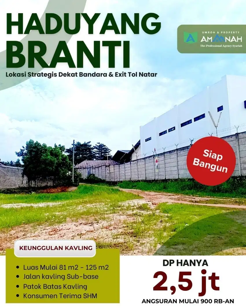 TANAH KAVLING MURAH DEKAT BANDARA RADEN INTAN 2 LAMPUNG CREDIT NO BANK