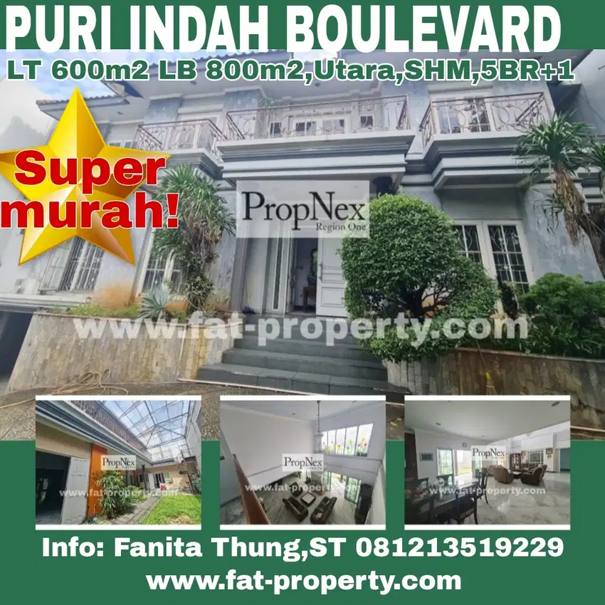 Dijual/Disewakan rumah komersil di Puri Indah boulevard sederetan