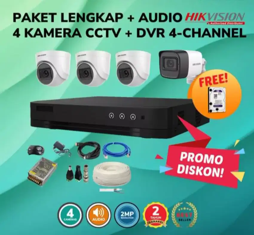 paket cctv hikvision audio 2mp