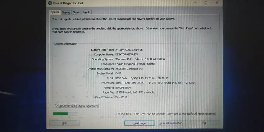 Asus core i3 ram 8 gb