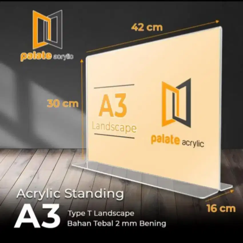 Jual akrilik A3 type T landscape