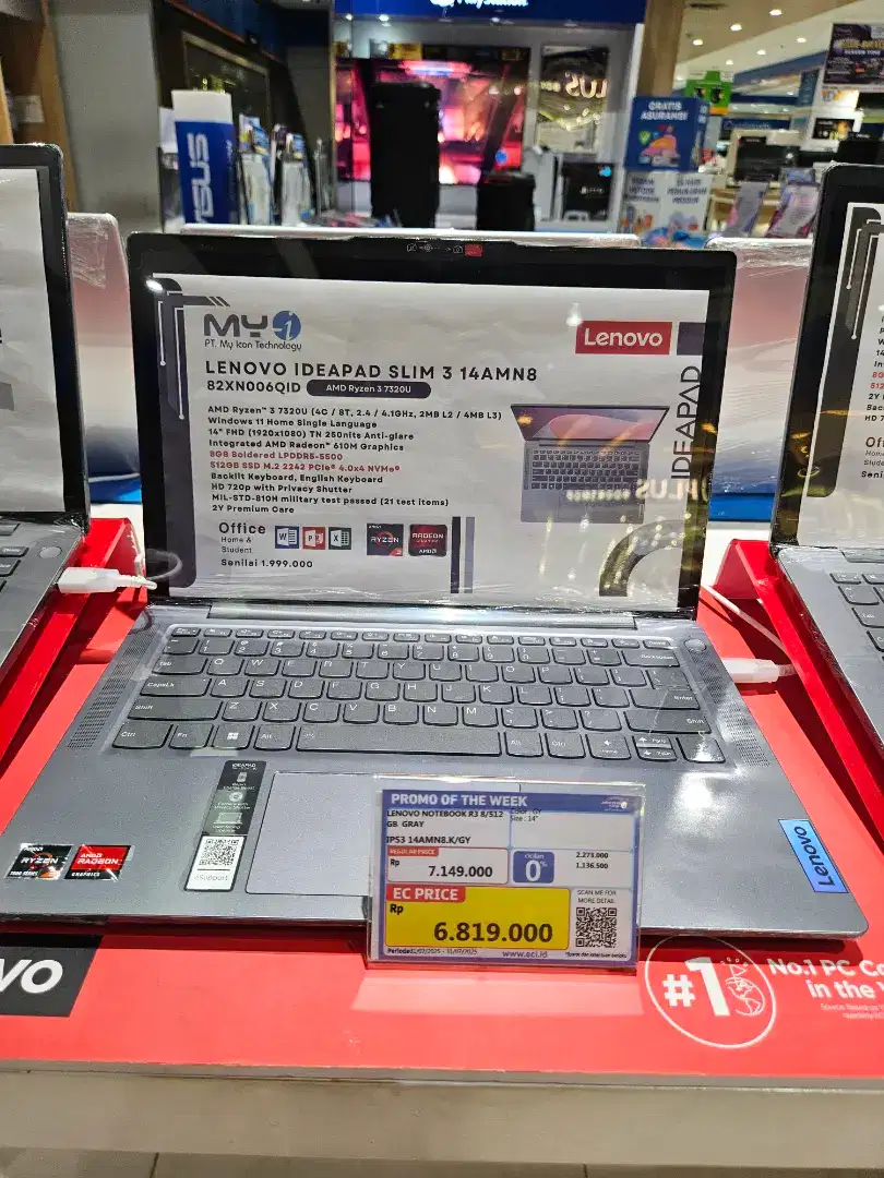 Lenovo Ideapad Slim 3 Amd Ryzen 3 8GB 512GB