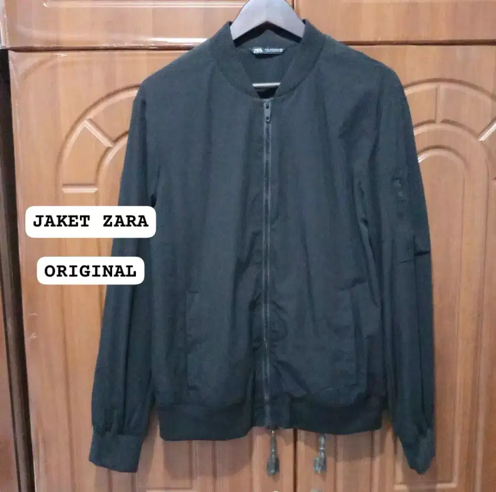 Jaket Zara Men Size M Hitam Bomber Keren 100%ORIGINAL NEW BARU