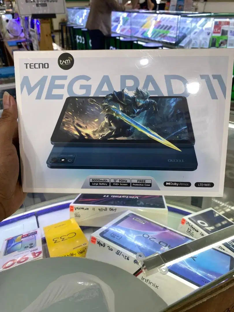 Tecno mega pad 11 ram 8gb+8gb/128gb baru segel bisa kartu 4G lte 11 in
