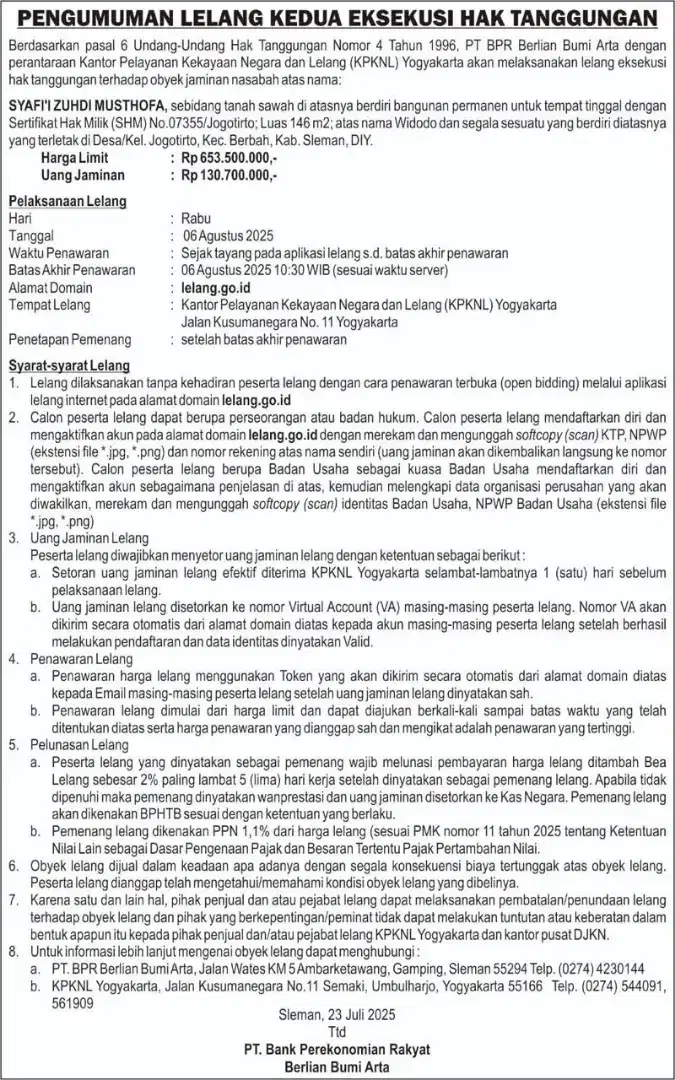 LELANG RUMAH MURAH