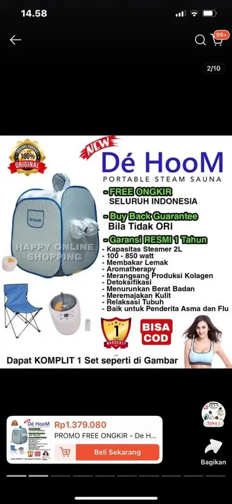 Portable Steam Sauna De' hooM
