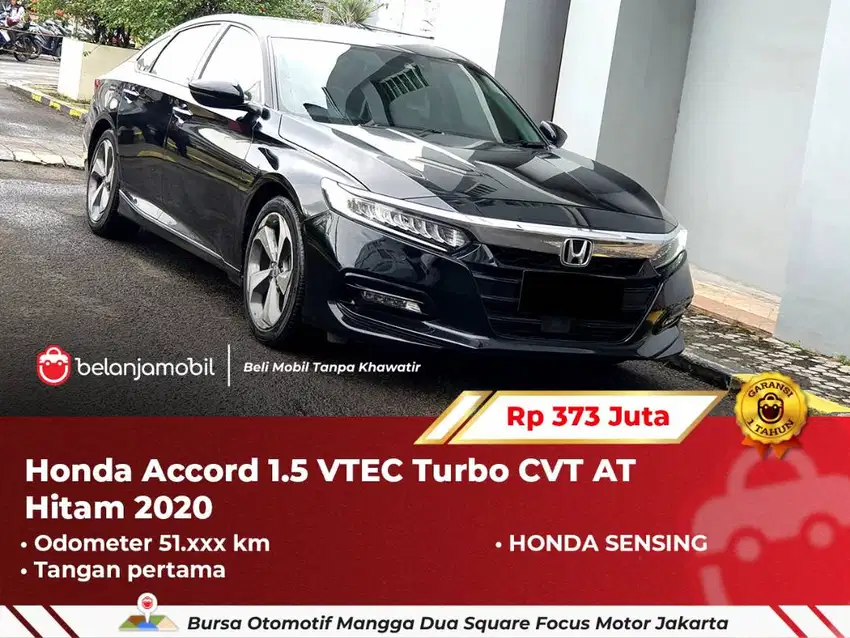 [ HONDA SENSING ] Honda Accord 1.5 VTEC Turbo CVT AT Hitam 2020/2021