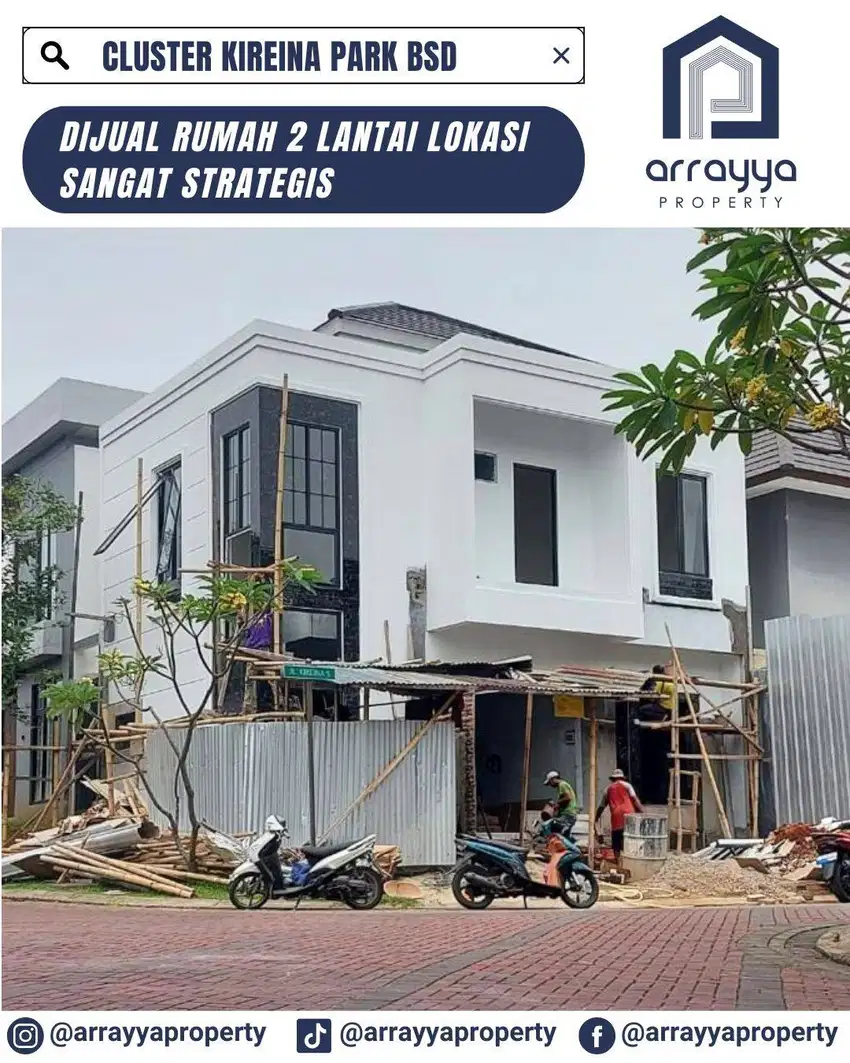 DIJUAL RUMAH 2 LANTAI ON PROGRESS CLUSTER KIREINA PARK BSD .HRB174