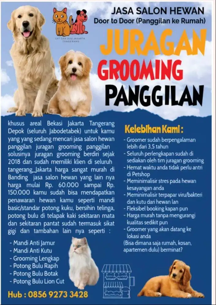 HOME SERVICE GROOMING PANGGILAN CAT&DOG JAKARTA TANGERANG
