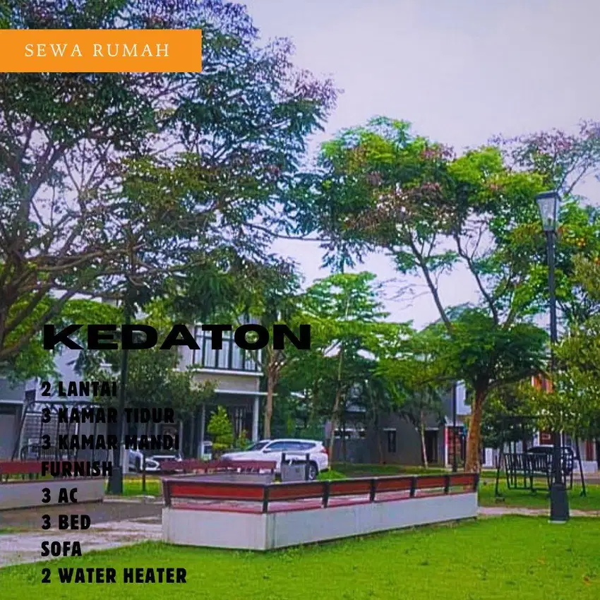 Rumah Disewakan 2LT Beserta Perabot Cluster Kedaton BSB City