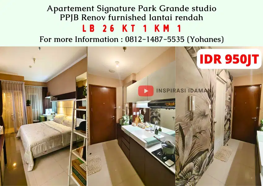 APT Signature Park Grande studio 26mtr PPJB Renov furnished