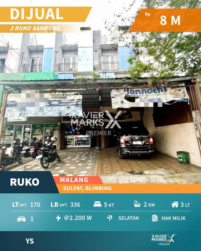 Dijual Ruko Strategis Bagu di Jalan Utama Sulfat Blimbing Malang