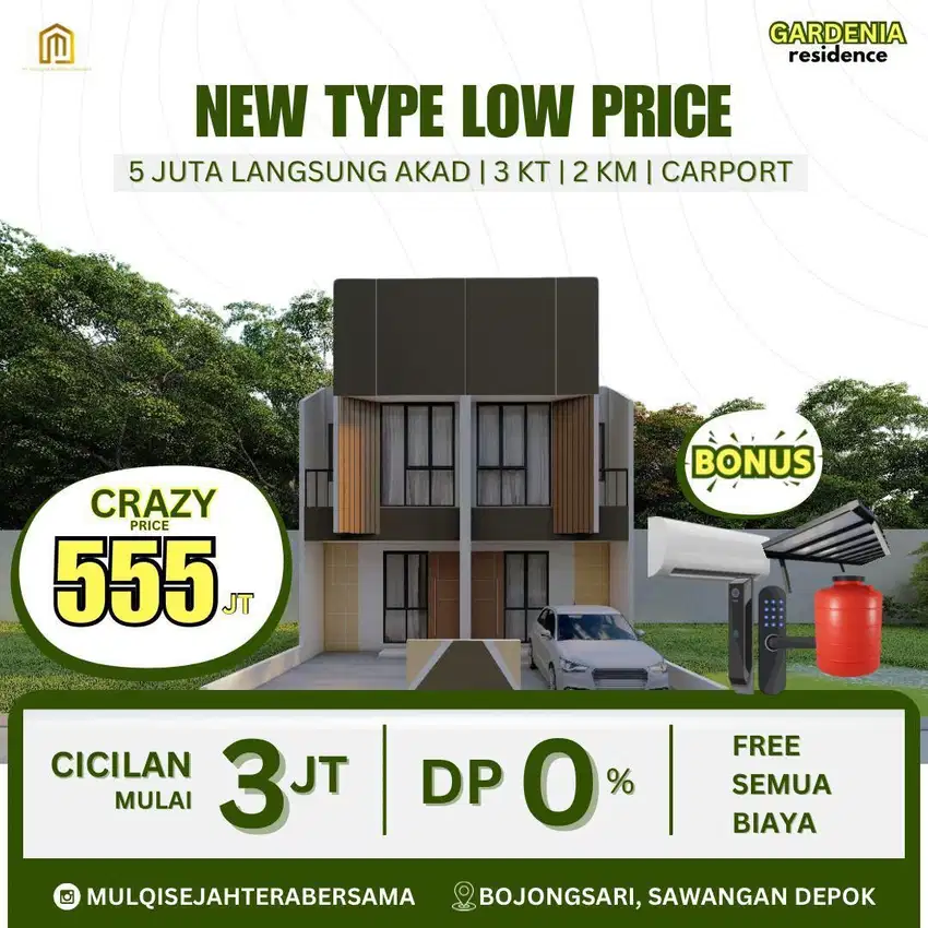 Dijual Rumah Baru Murah -Bojongsari Sawangan -Depok