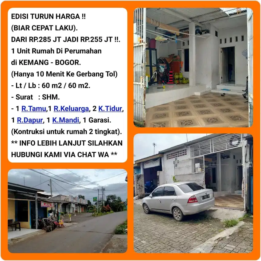 Rumah murah strategis dalam perumahan di Kemang-Bogor