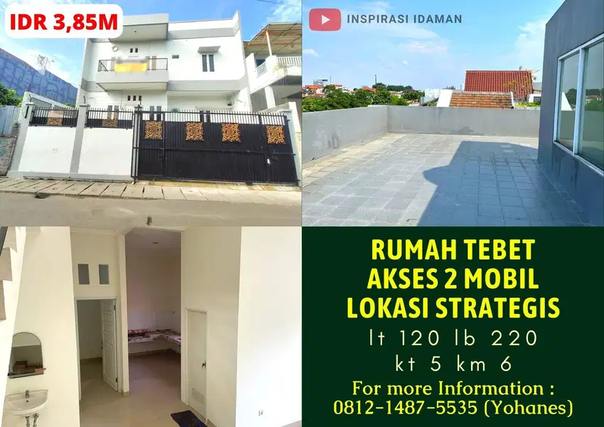 Rumah Tebet akses 2 Mobil Lokasi Strategis