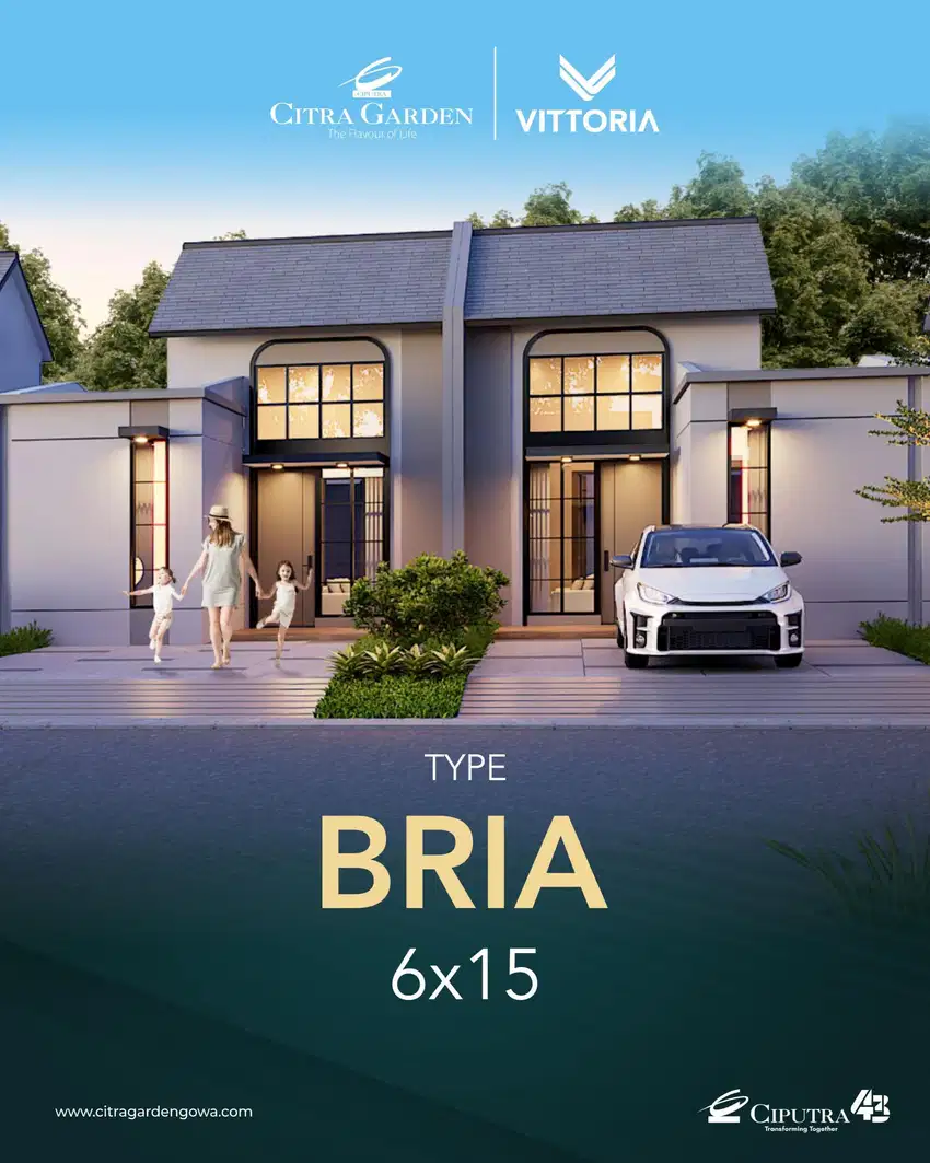 DIJUAL Rumah Tanpa DP Citra Garden Gowa type Bria 3 Kamar Tidur