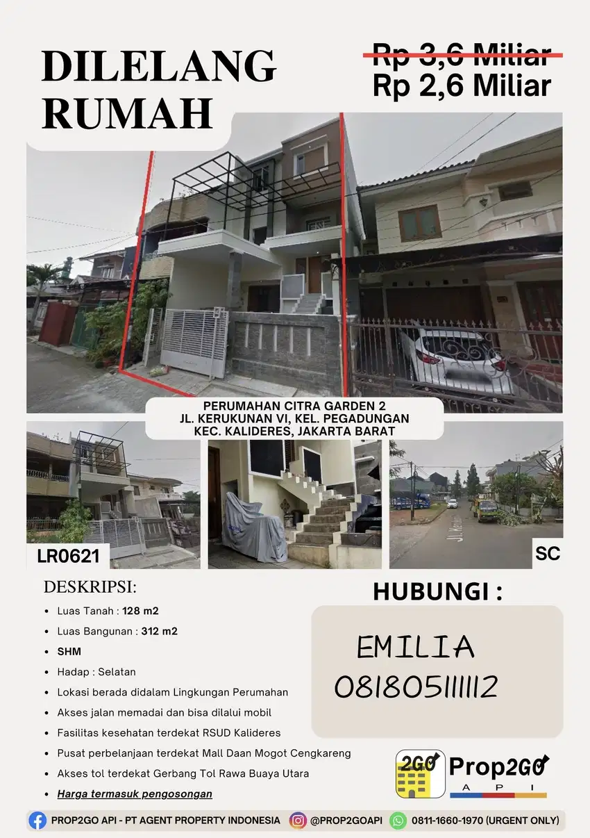 LELANG RUMAH CITRA GARDEN  , Kalideres, Jakarta Barat
