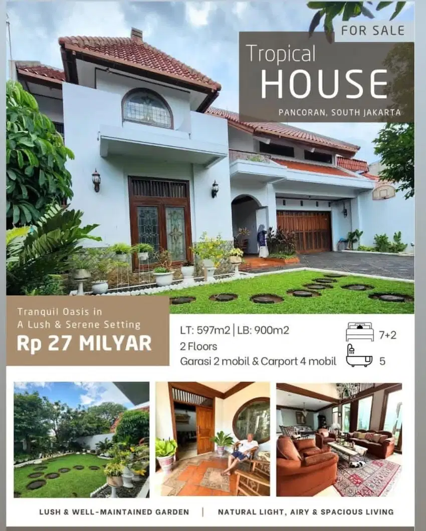 RUMAH MEWAH 2 LANTAI PANCORAN JAKARTA SELATAN Strategis IMB SHM Ready