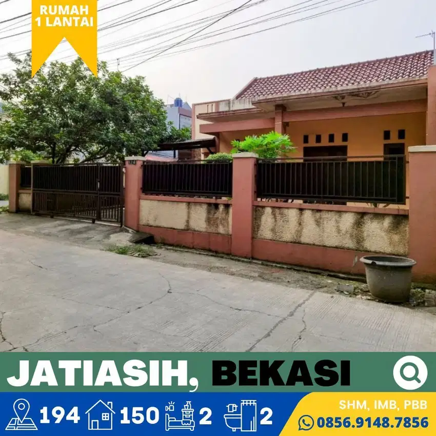 Rumah dijual Murah Luas, Asri Jatiluhur, Bekasi dekat Tol Jatiasih,SHM
