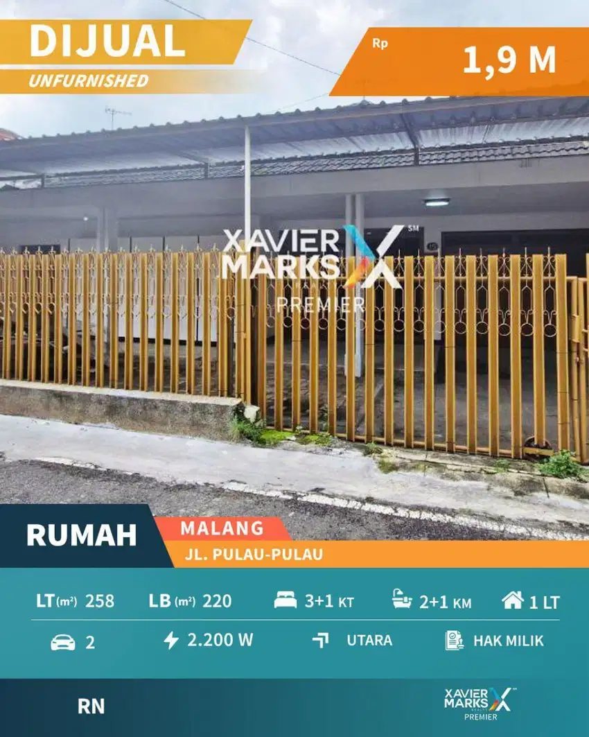 Dijual Rumah Klasik Siap Huni di Jalan Pulau-Pulau, Malang