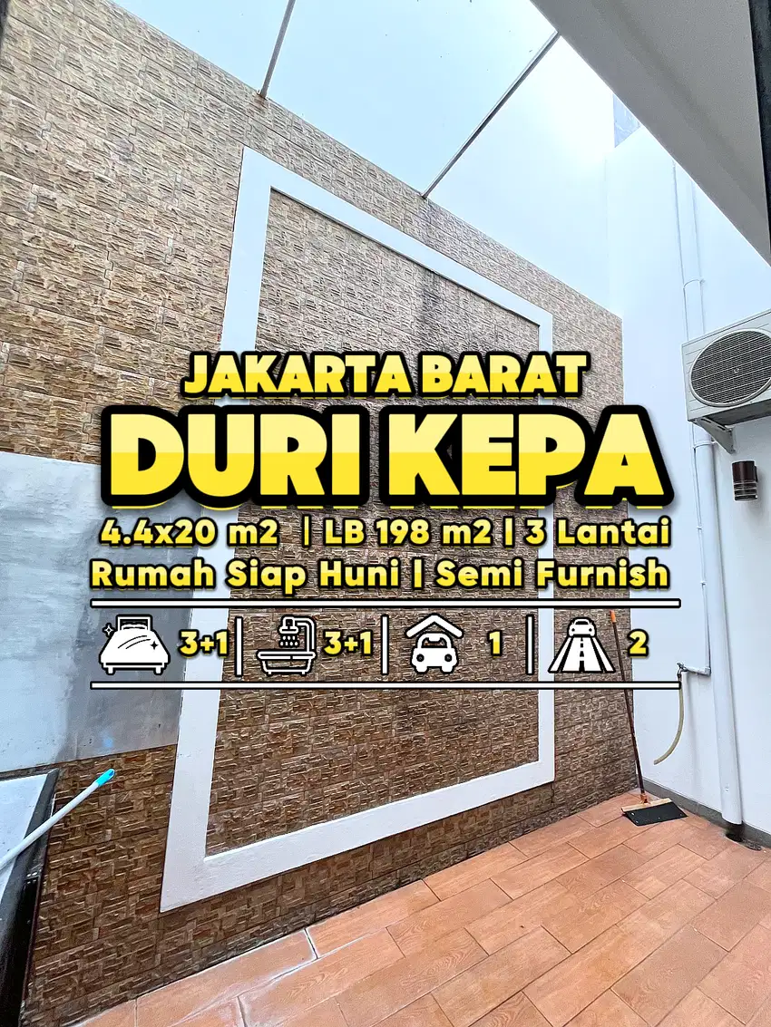 RUMAH CANTIK 3 LANTAI SIAP HUNI DI DURI KEPA