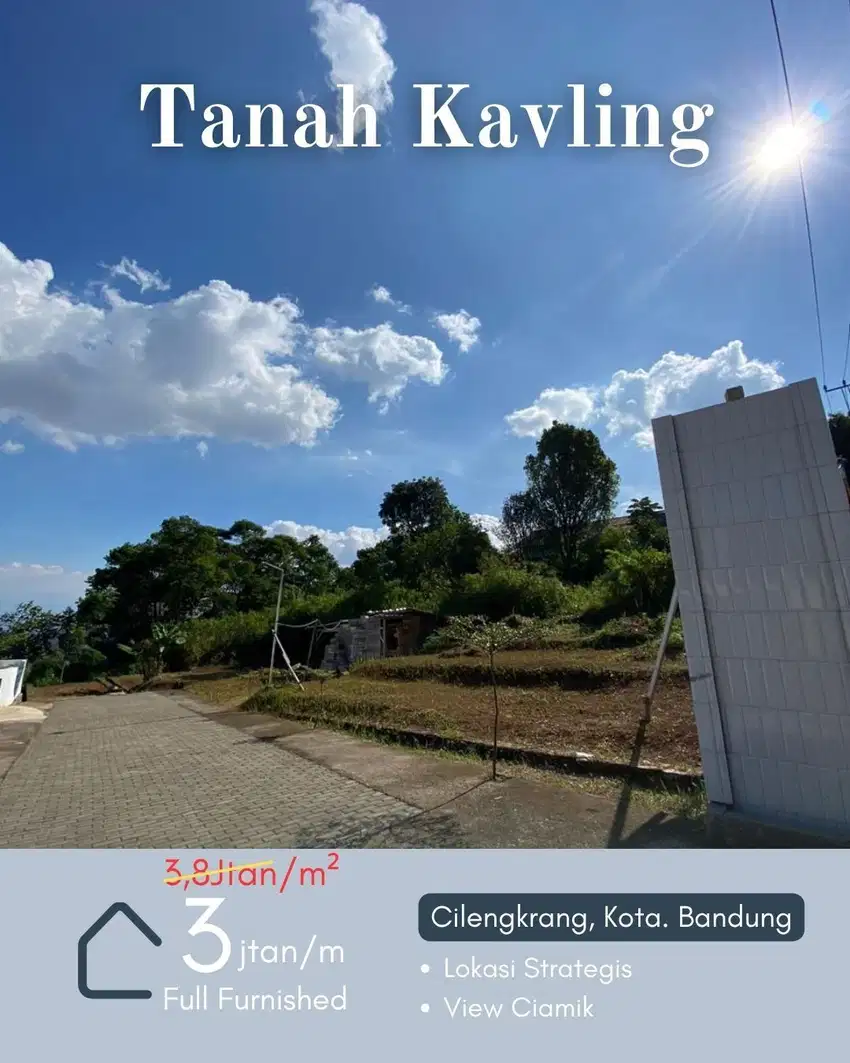 Tanah Kavling Cibiru Kota Bandung Harga 3Jtan/m View CiamikTanah strat