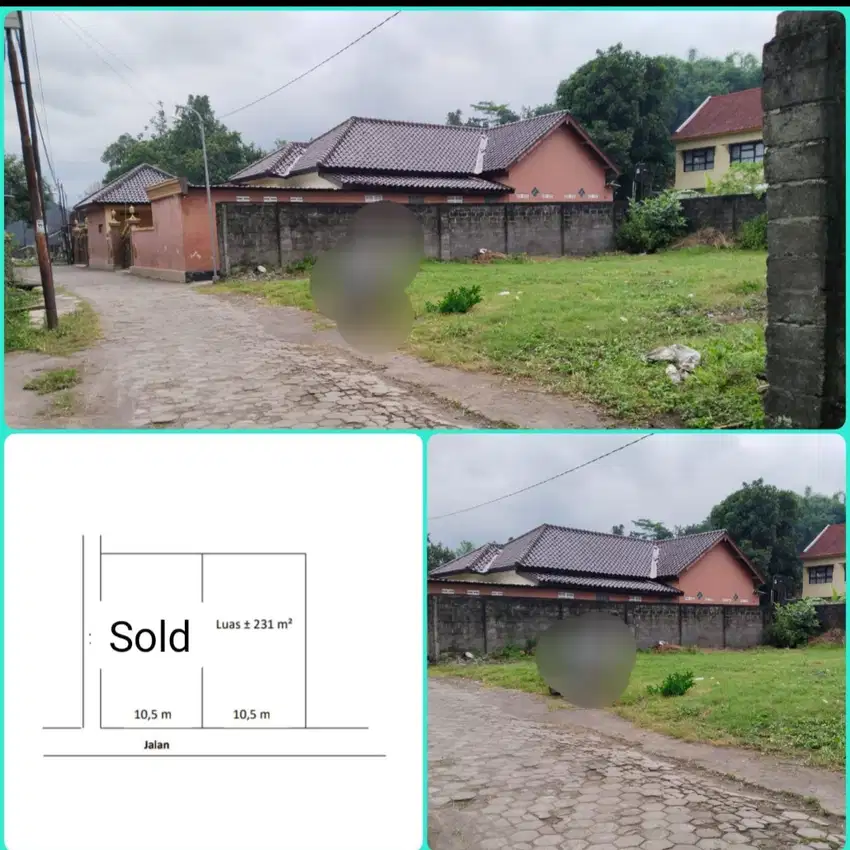 Tanah pekarangan 231 m² di gito gati sleman