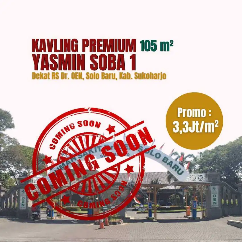 Kavling Hunian Area Sektor 9 Solo Baru. 5 Menit The Park Mall
