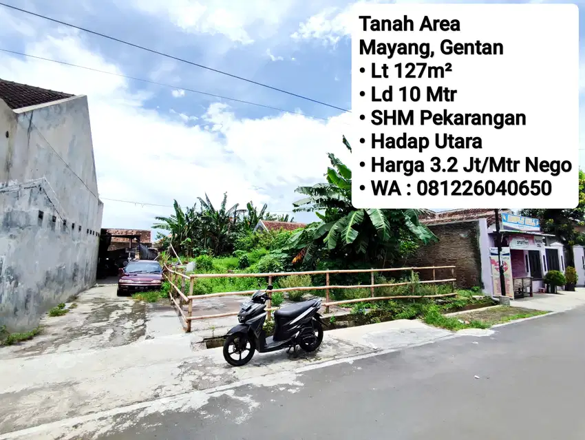 Jual Tanah Siap Bangun Area Mayang Gentan, Dekat Mangesti Raya