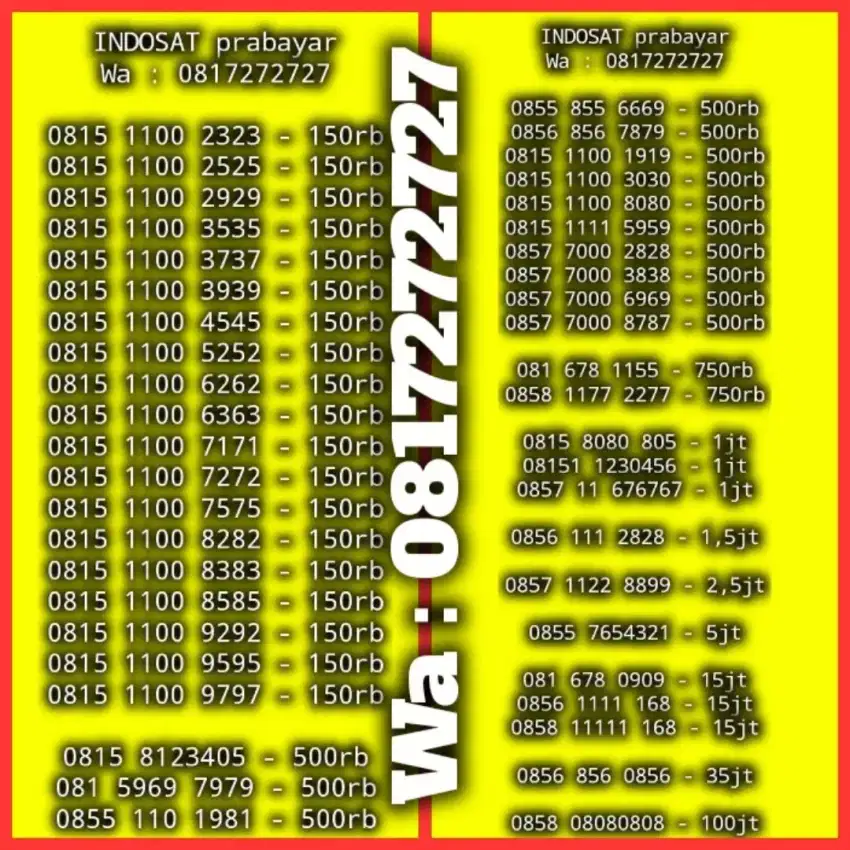 NOMOR CANTIK INDOSAT