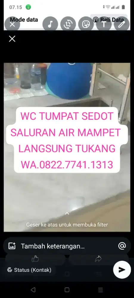 Sedot Wc penuh tukang Wc Tumpat saluran air sumbat westafel mampet