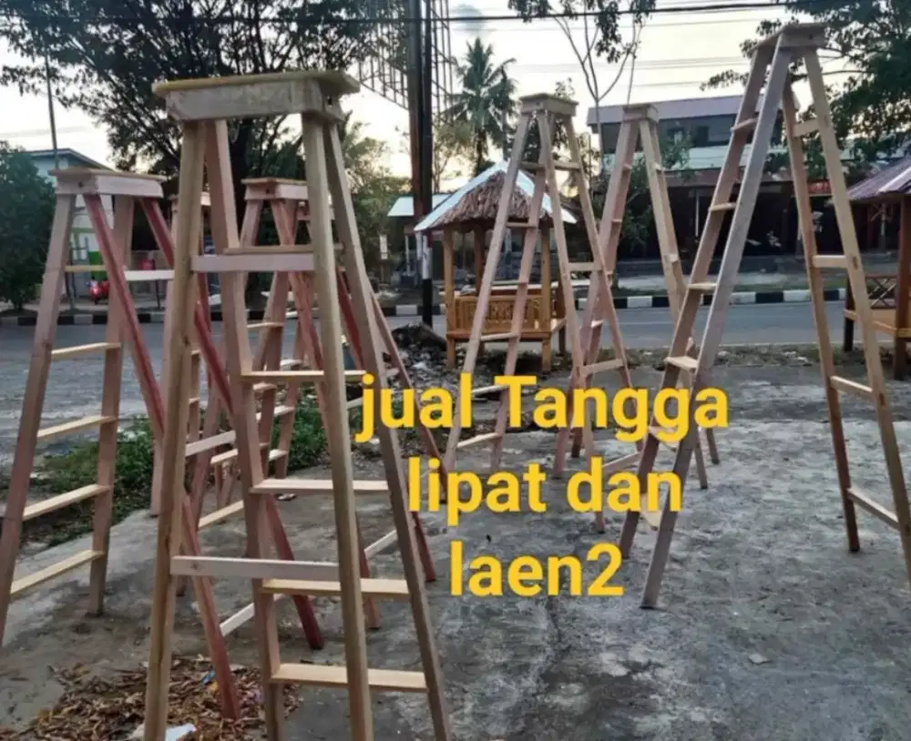 Tangga lipat kursi bambu tirai kree rumbia dan laen2