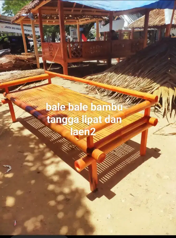 Kursi bambu tangga lipat tirai kree rumbia dan laen2