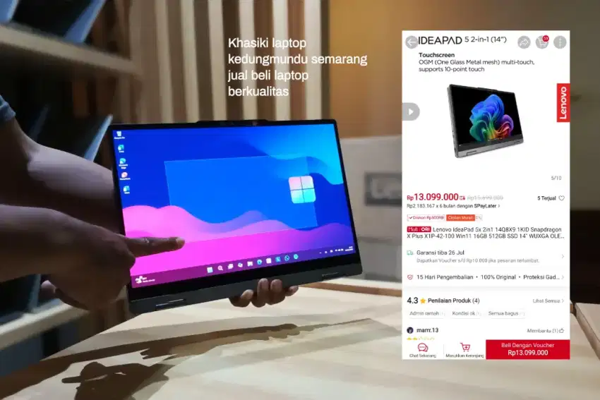 Ideapad Slim5 2in1 OLED snap dragonXplus Gransi