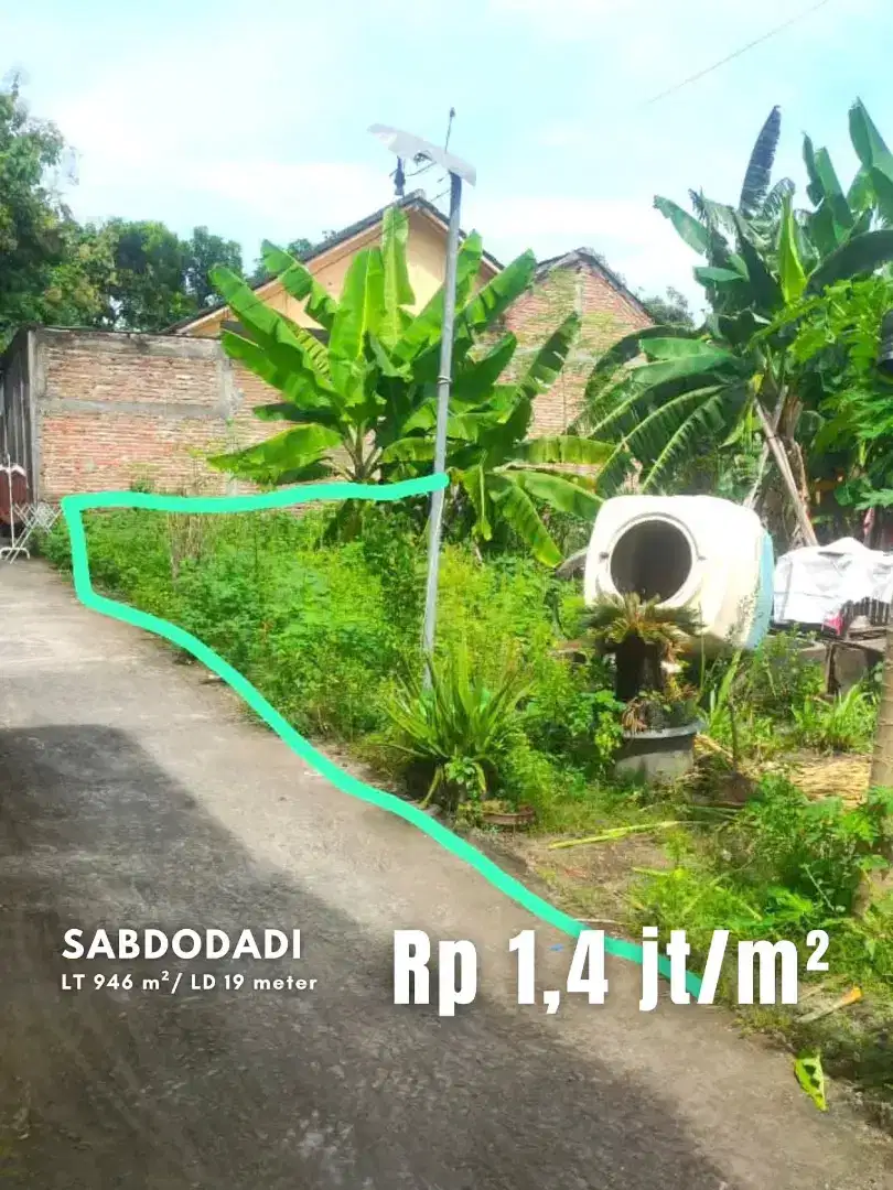 Dijual Tanah Pekarangan dekat Jalan Parangtritis Km 11