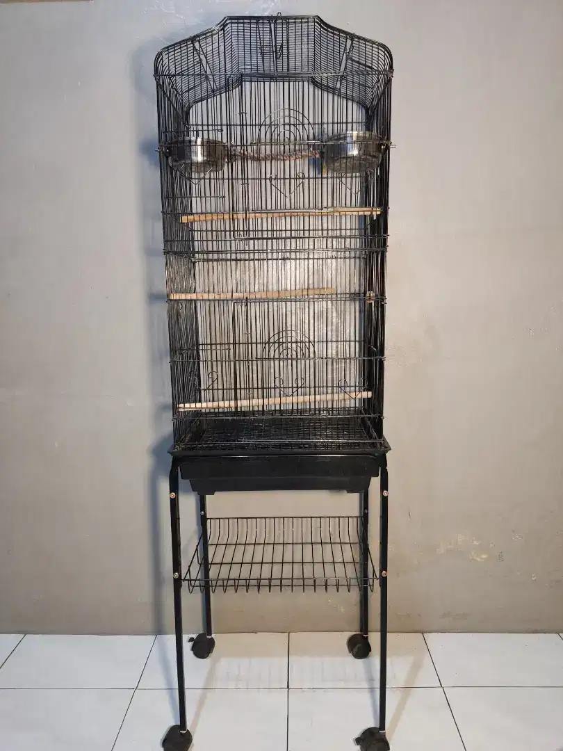 Kandang burung kicau 1 set + roda