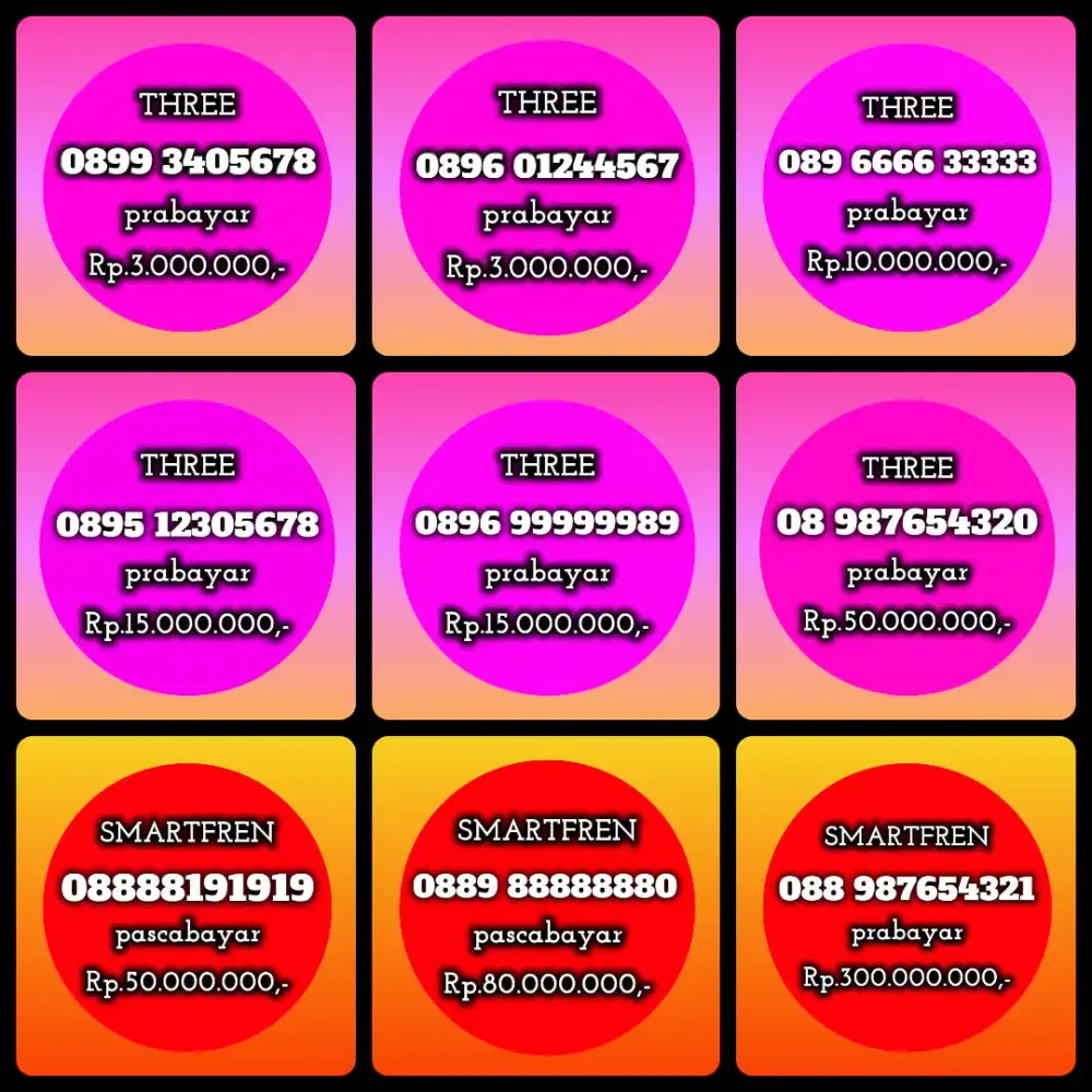 NOMOR CANTIK THREE n SMARTFREN