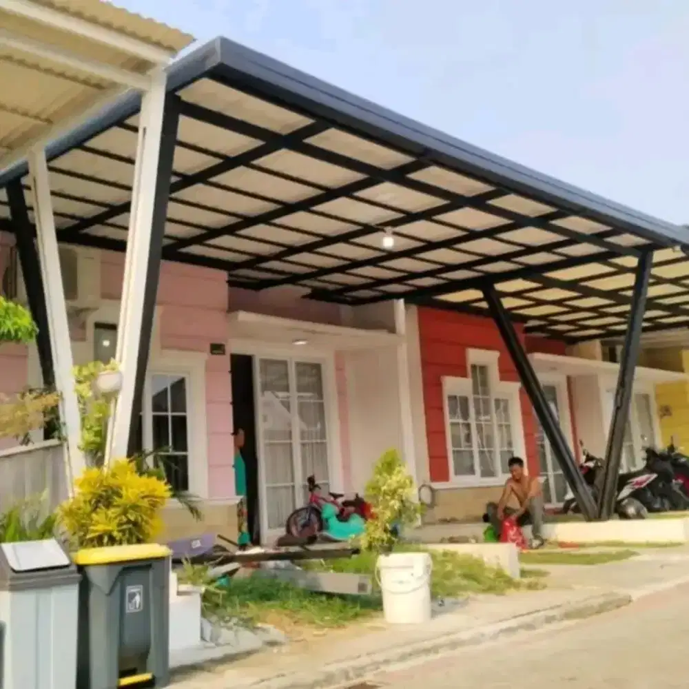 Kanopi minimalis, kanopi alderon, kanopi solarflat, kanopi bajaringan