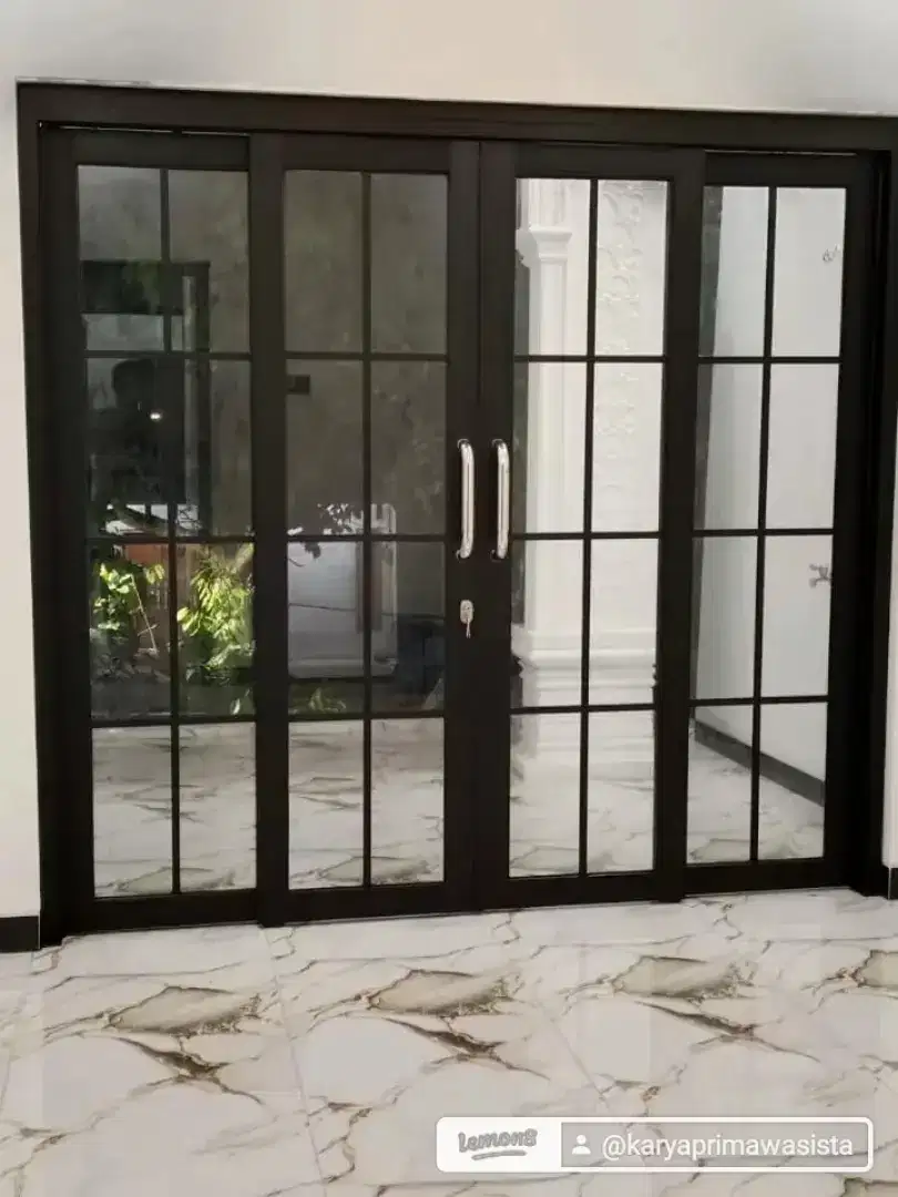 Pintu sliding swing, pintu lipat, pintu aluminium, jendela aluminium