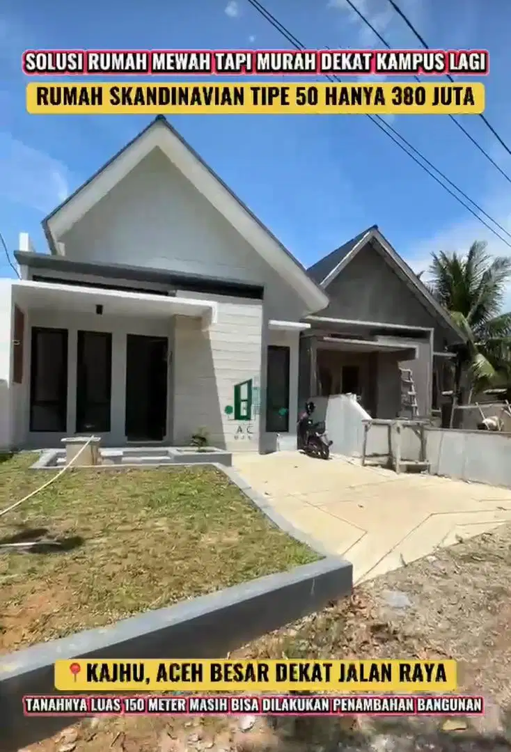 Rmh minimalis siap huni type 55/144.M.gampong kaju dkt kampus unsyiah
