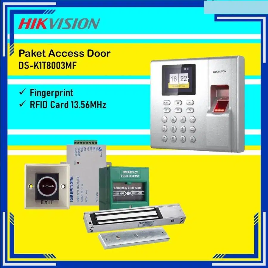PAKET ACCESS DOOR FINGER HIKVISION INCLUDE PEMASANGAN