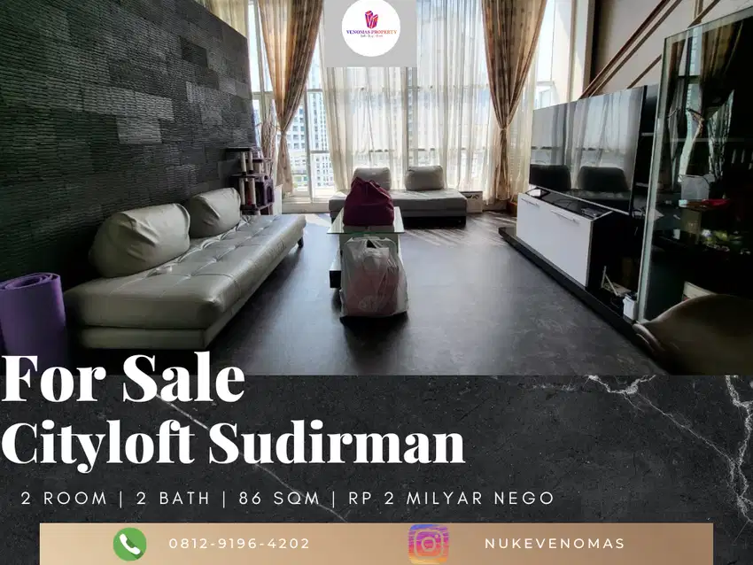 Dijual Apartement Cityloft Sudirman 2 BR Furnished Bagus Lantai Rendah